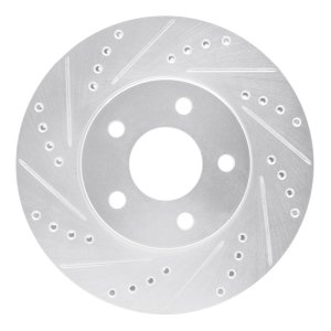 Chevrolet Cobalt Brake Rotor (1) - Front Left - R1 Concepts - Drilled & Slotted - Silver - `07-`10 Chevrolet Cobalt Brake Rotor (1) - Front Left - R1 Concepts - Drilled & Slotted - Silver - `07-`10